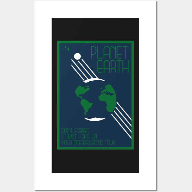 Art Deco Space Travel Poster - Earth Wall Art by Walford-Designs